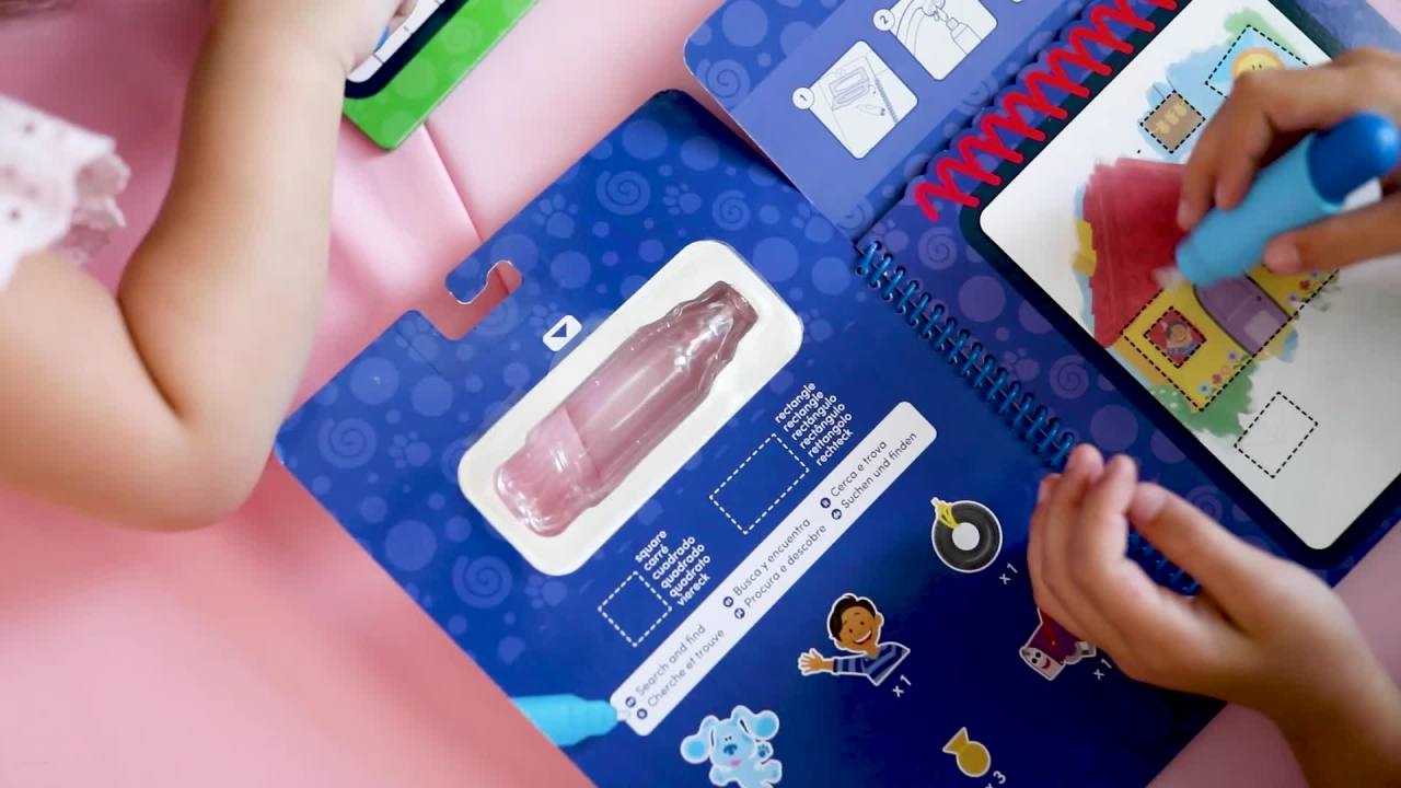 thumbnail video image 2 of Melissa & Doug Blues Clues & You! Water Wow! - Alphabet Water Reveal Travel Activity Pad, 2 of 10