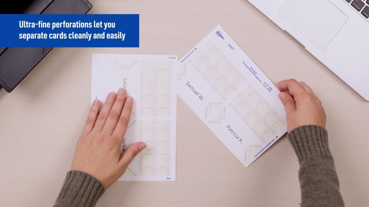 thumbnail video image 2 of Avery Place Cards, 1-7/16" x 3-3/4", White, 150 Tent Cards (5011), 2 of 10