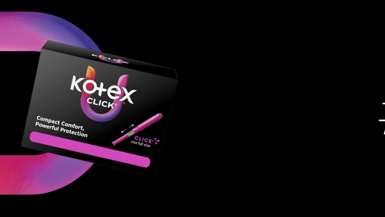 thumbnail video image 2 of U by Kotex Click Compact Tampons, Regular, Unscented, 45 Count, 2 of 11