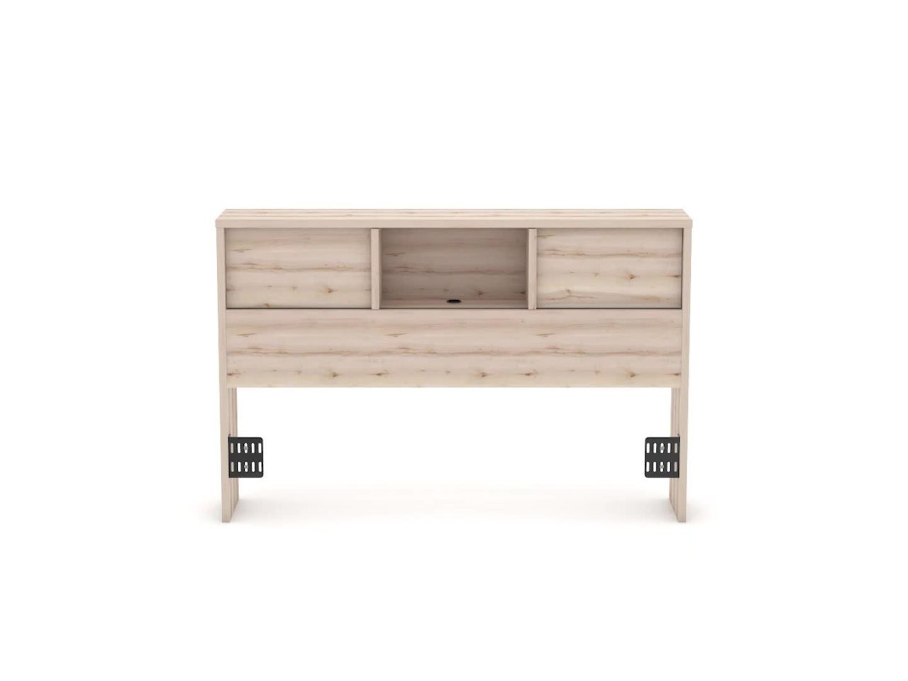 thumbnail video image 2 of Sauder Harvey Park Full/Queen Bookcase Headboard with Doors, Pacific Maple Finish, 2 of 12