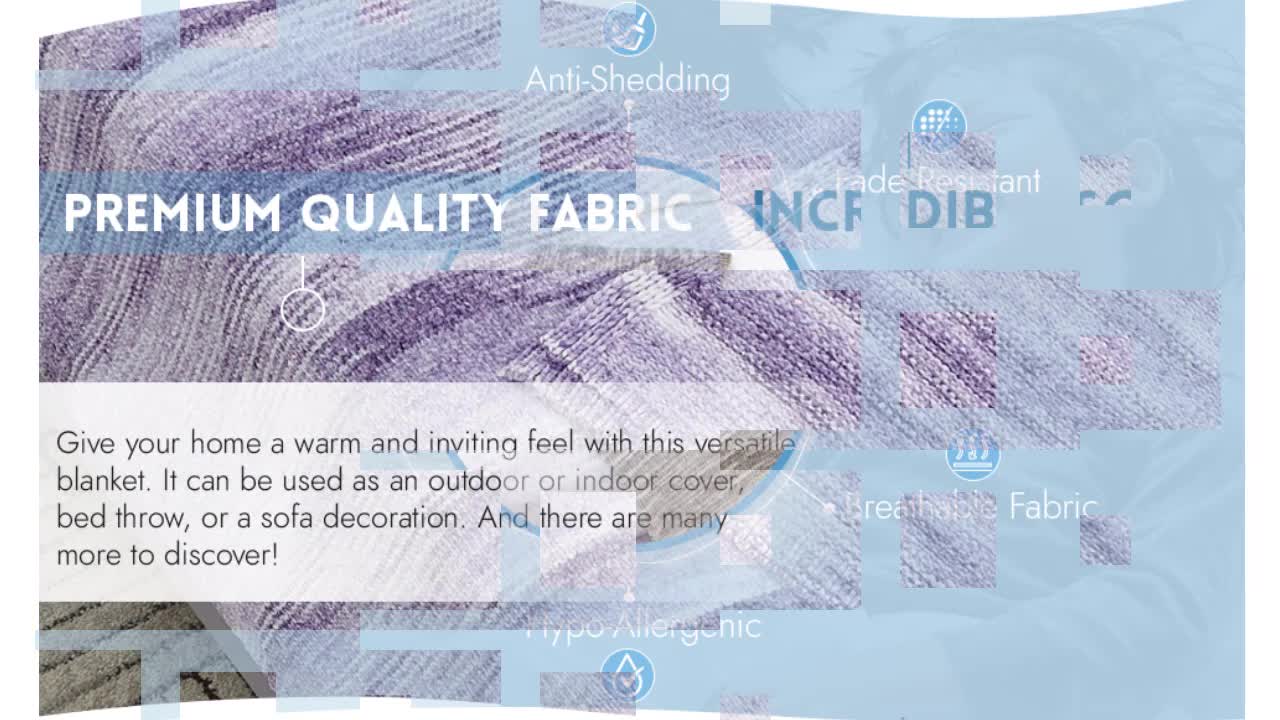 thumbnail video image 2 of Malani Throw-Space Dye Chenille-Cozy and Lightweight-Soft, 2 of 7
