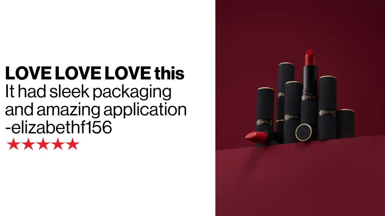 thumbnail video image 2 of Revlon, Super Lustrous The Luscious Mattes Lip Stick, High Impact with Moisturizing Velvety Formula, Matte Finish, 021 Black Cherry, 0.74 Oz, Black Cherry, 2 of 6