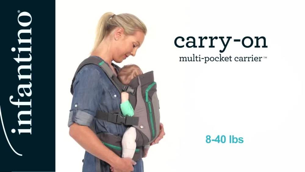 Infantino Carryon Multi Pocket Ergonomic Baby Carrier, 4Position, 8