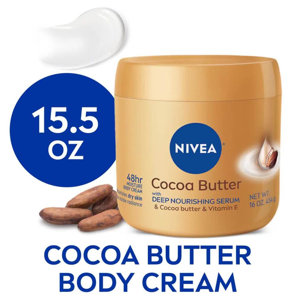 NIVEA Cocoa Butter Body Cream with Deep Nourishing Serum, 16 Ounce - image 2 of 13