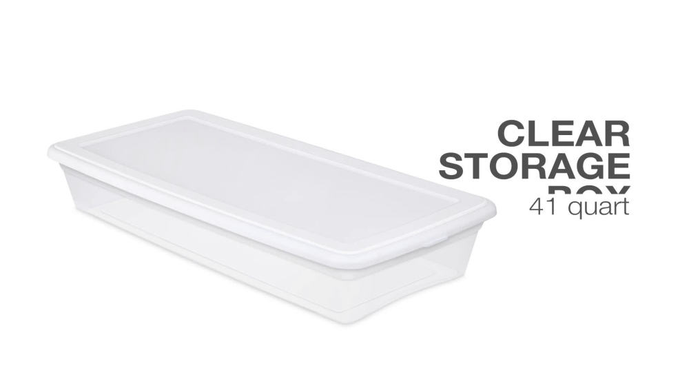 Sterilite 41 Quart (39 L) Storage Box, Adult, White