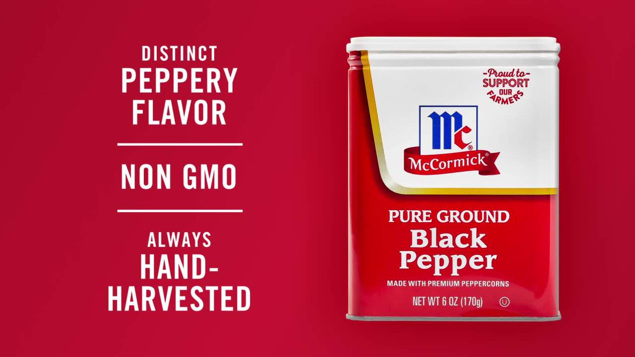 thumbnail video image 2 of McCormick Pure Ground Black Pepper, 6.0 oz Can, 2 of 26