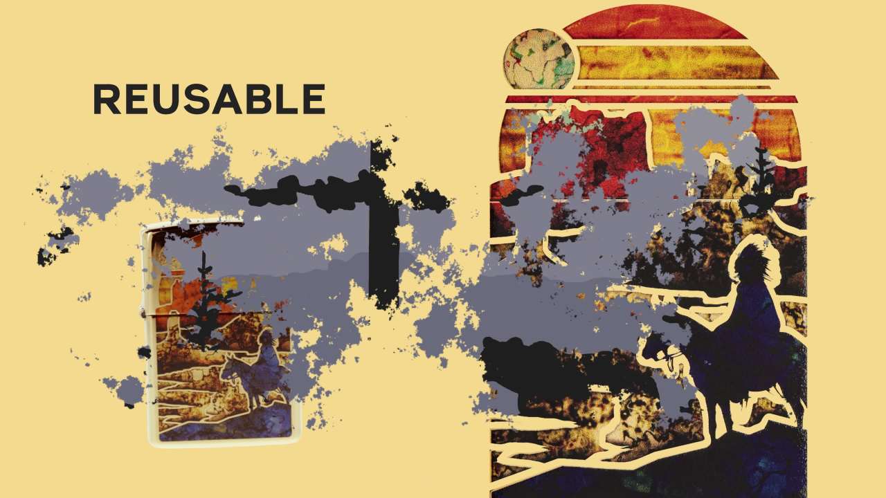 thumbnail video image 2 of Zippo Mountain Design Brown Pocket Lighter, 2 of 7