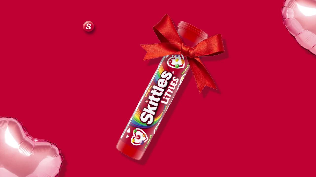 thumbnail video image 2 of Skittles Littles Original Valentine's Day Chewy Candy Mega Tube - 1.9 oz, 2 of 13