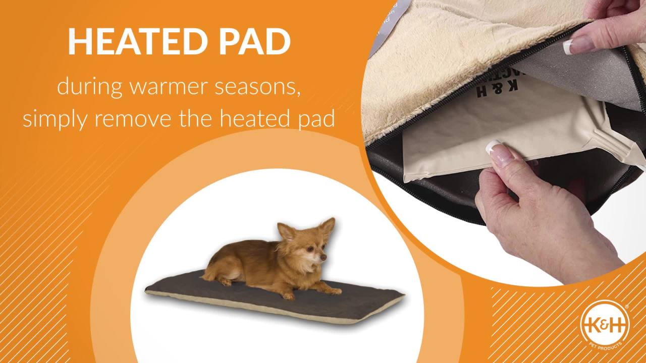 thumbnail video image 2 of K&H Pet Products Indoor Heated Thermo-Calming Pet Mat Sage 14 X 28 Inches, 2 of 9