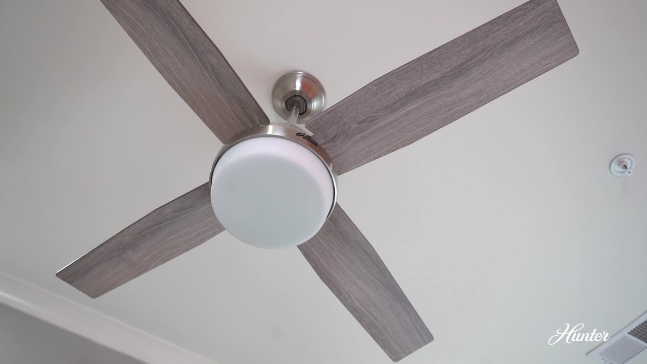 thumbnail video image 2 of Hunter 44 inch Indoor Ceiling Fan with LED Light and Remote Control - Bronze Modern Ceiling Fan, Standard Mount, 4 Blades, For Bedroom, Living Room, or Kitchen - Dempsey 59444, Noble Bronze, 2 of 17