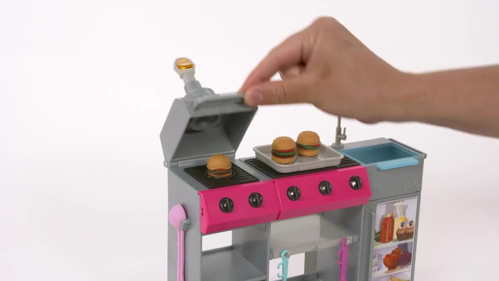 thumbnail video image 3 of Barbie Dream Camper Playset with Roof Tent, BBQ Grill with Color-Change Feature & 60+ Accessories, 3 of 8