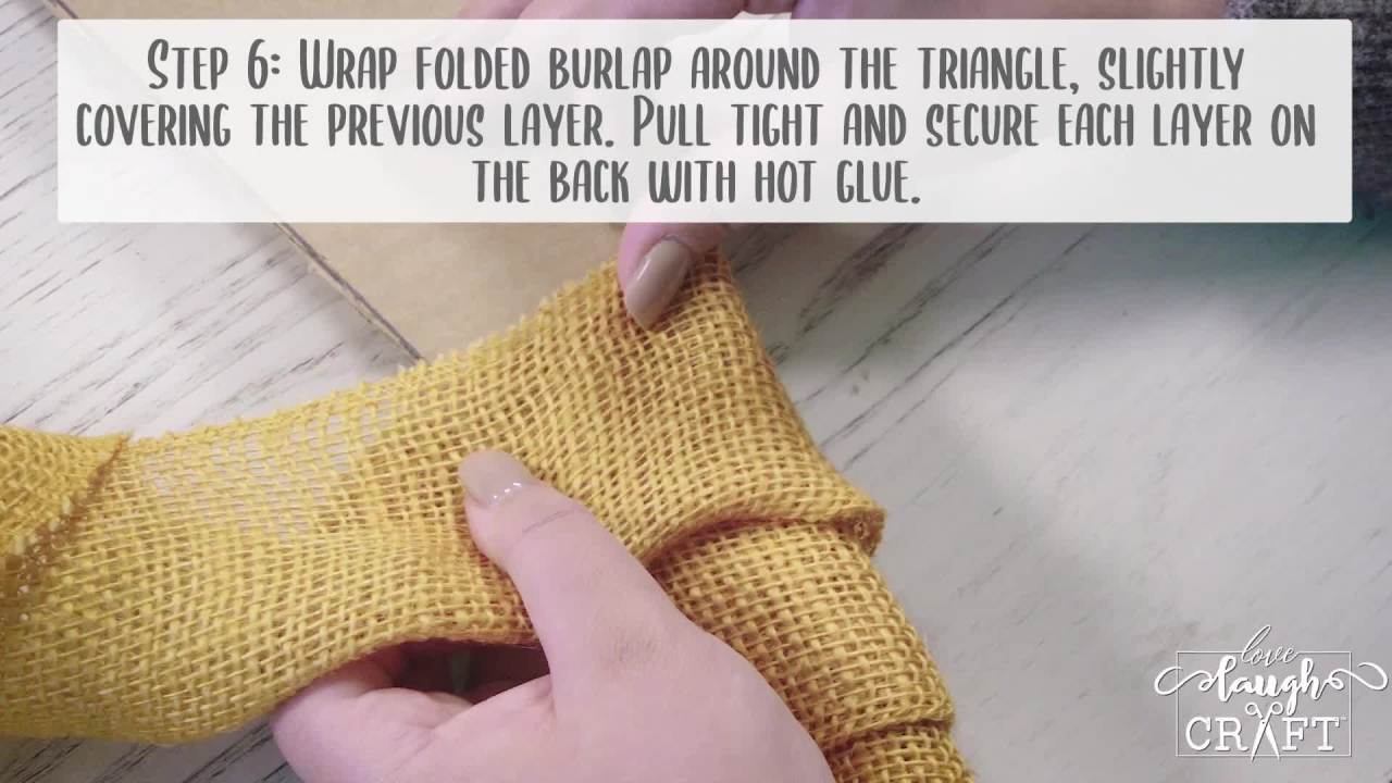 thumbnail video image 2 of Love, Laugh, Craft DIY Easter Carrot Burlap Wreath Craft Kit, Mango, 2 of 7