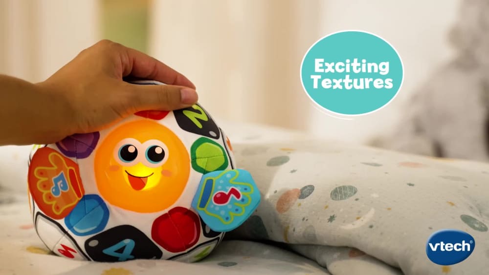 thumbnail video image 3 of VTech Bright Lights Soccer Ball Plush Baby and Toddler Toys, 3 of 12