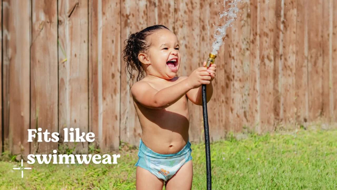 thumbnail video image 2 of Huggies Little Swimmers Disposable Swim Diapers, Size 4 (24-34 lbs), 13 Count  (Select for More), 2 of 13