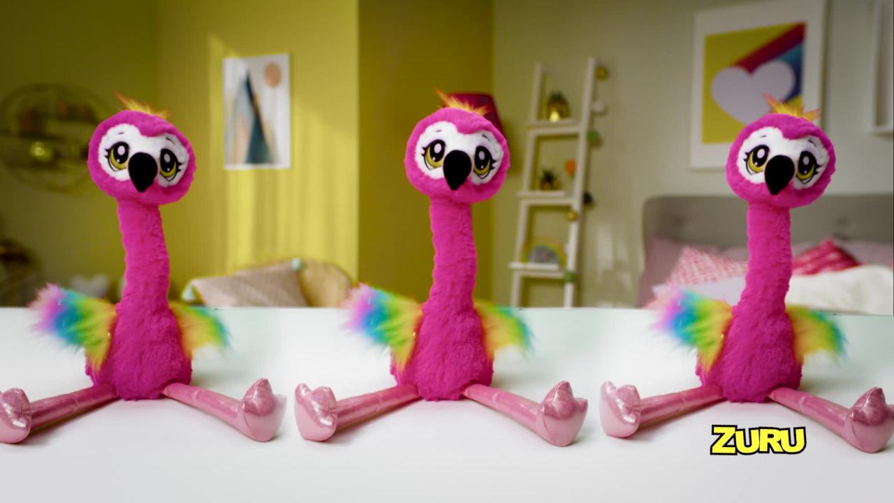 thumbnail video image 2 of Pets Alive Frankie the Funky Flamingo Battery-Powered dancing Robotic Toy by ZURU, 2 of 10