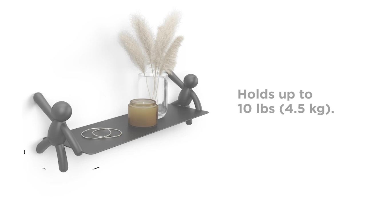thumbnail video image 2 of Umbra Buddy Floating Wall Shelf, 2 of 15
