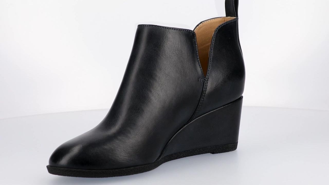 thumbnail video image 2 of Journee Womens Mylee Pull On Wedge Booties, Widths Available, 2 of 9