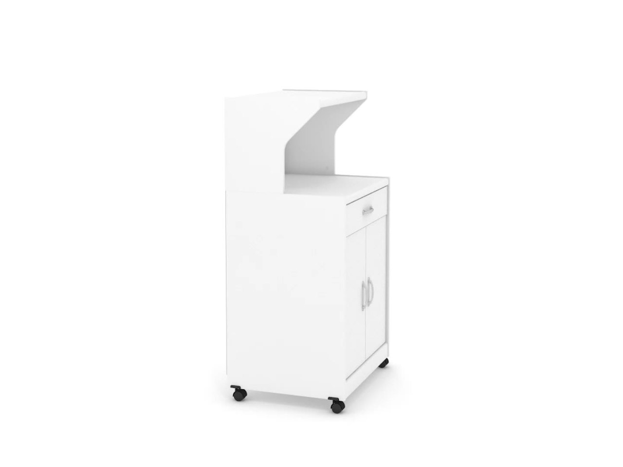 thumbnail video image 2 of Sauder Kitchen Cart for Microwave, Soft White Finish, 2 of 14