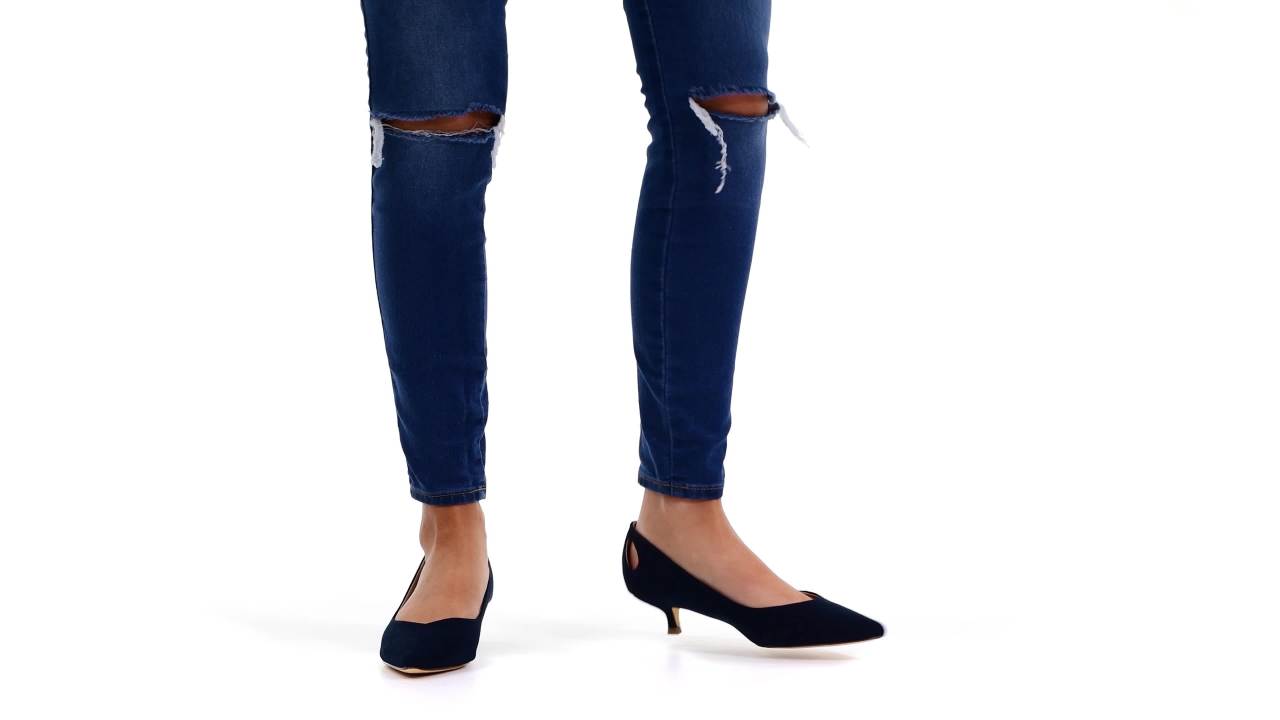 thumbnail video image 2 of Journee Womens Goldie Pointed Toe Kitten Heel Pumps, 2 of 10