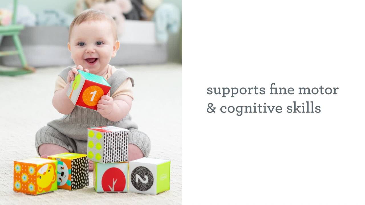 thumbnail video image 3 of Infantino Colors & Numbers Bath Blocks for Babies & Toddlers, 6-Piece Set, 3 of 9