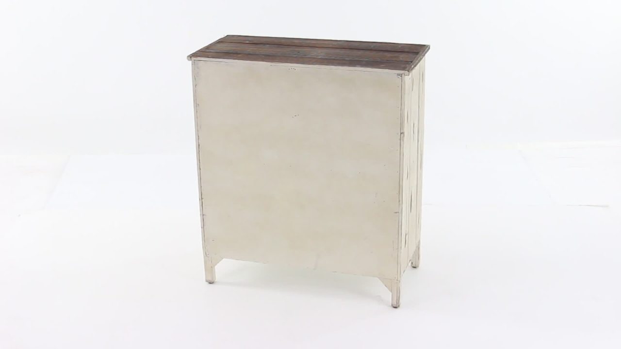 thumbnail video image 2 of DecMode 28" x 32" White Wood 2 Drawer Standing Wine Rack, 1-Piece, 2 of 16