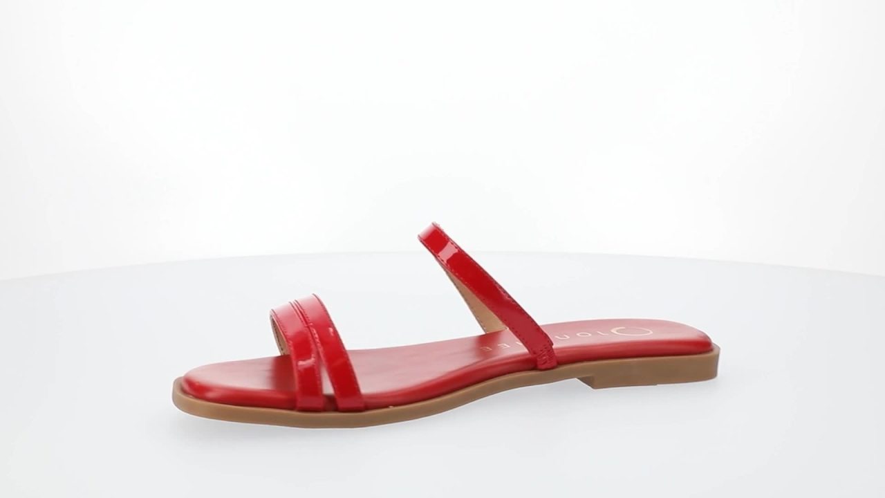 thumbnail video image 2 of Journee Womens Brisa Multi Strap Slip On Flat Sandals, 2 of 10