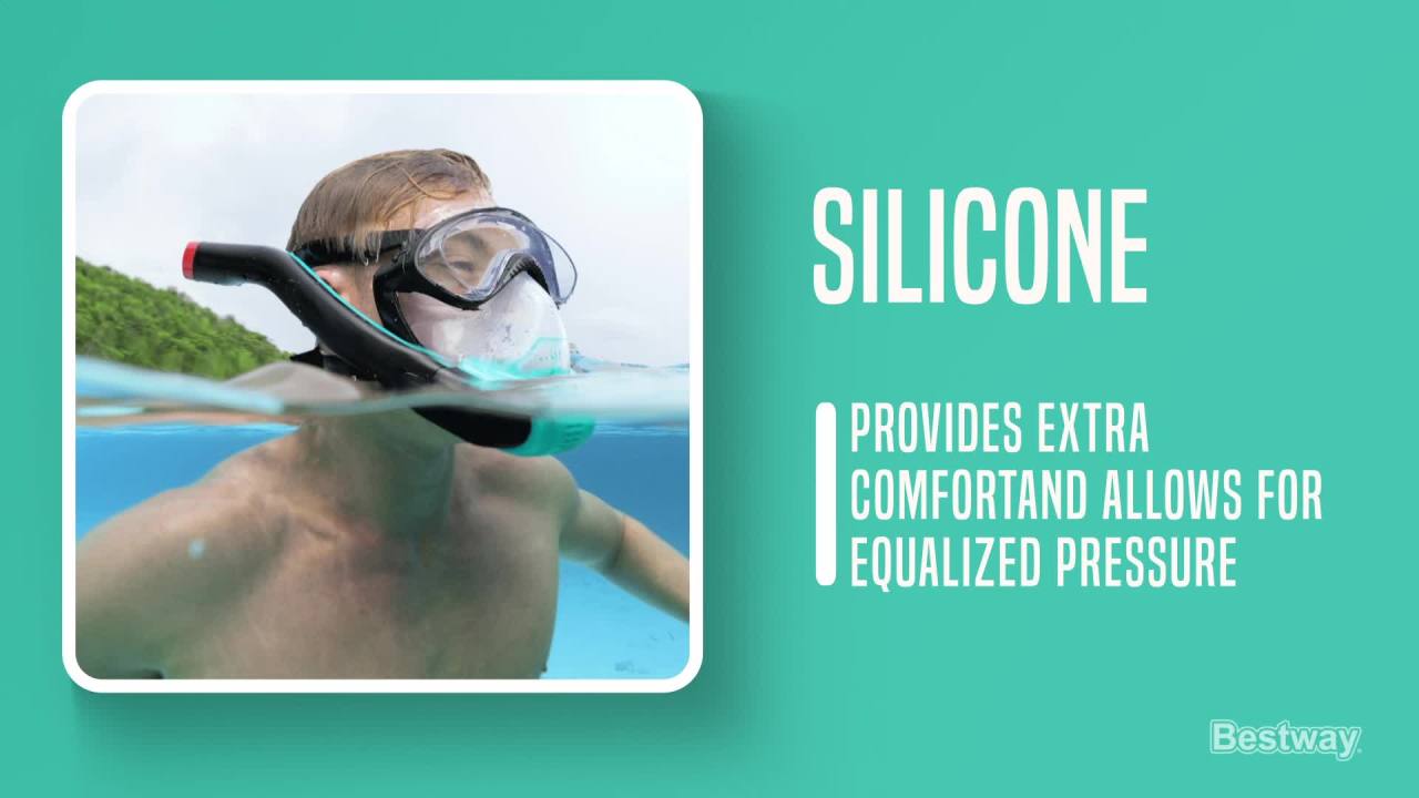 thumbnail video image 2 of Bestway Flowtech Multicolor Full-Face Snorkel Mask S/m, 2 of 10