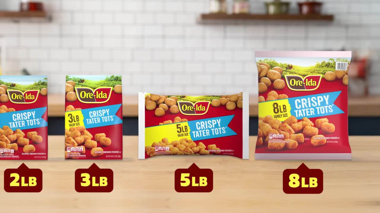 thumbnail video image 2 of Ore-Ida Crispy Tater Tots Seasoned Shredded Frozen Potatoes, 32 oz Bag, 2 of 19