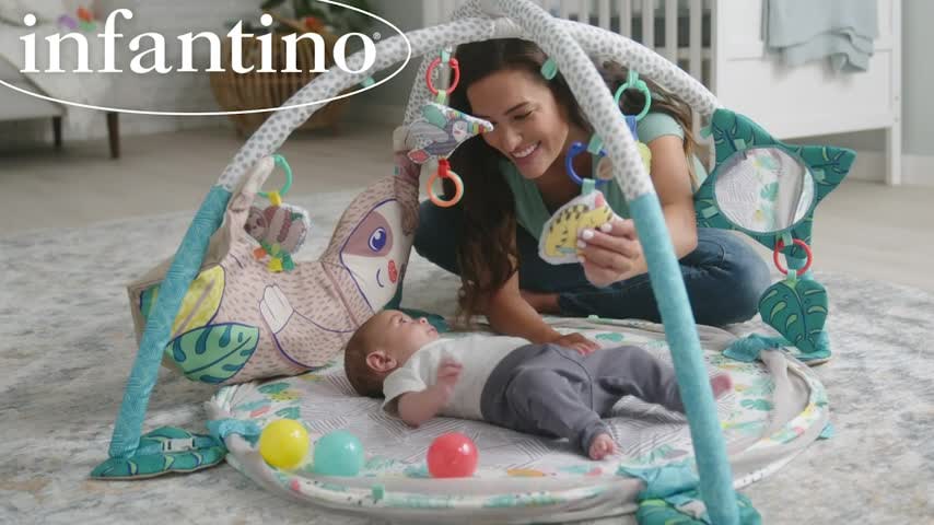 Infantino Funny Faces Ring Stacking Toy with Rocking Base, 6-12 Months, Multicolor, 7-Piece - image 2 of 7
