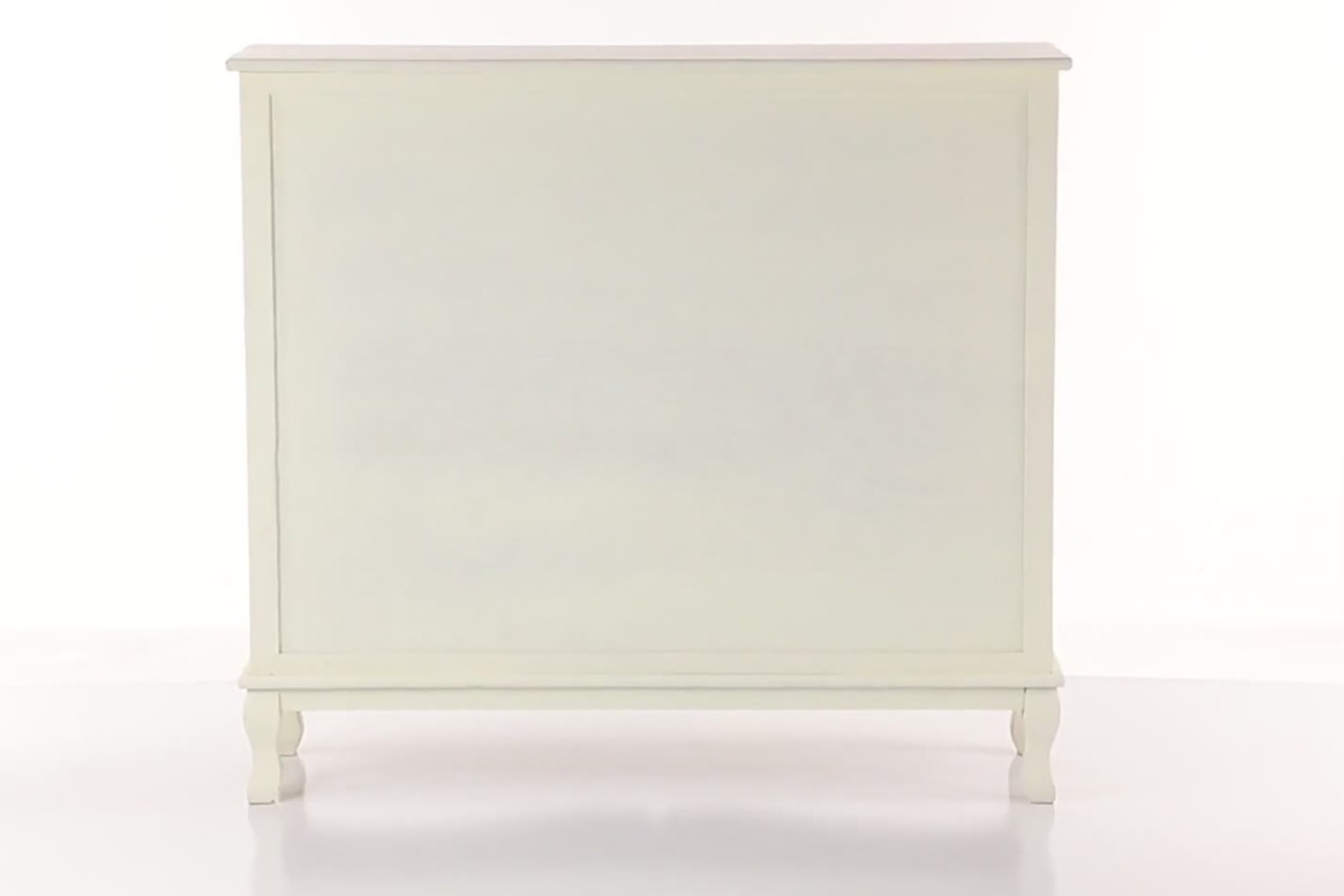 thumbnail video image 2 of DecMode Farmhouse 36 x 40 inch wooden two-door cabinet with top drawers, 2 of 12