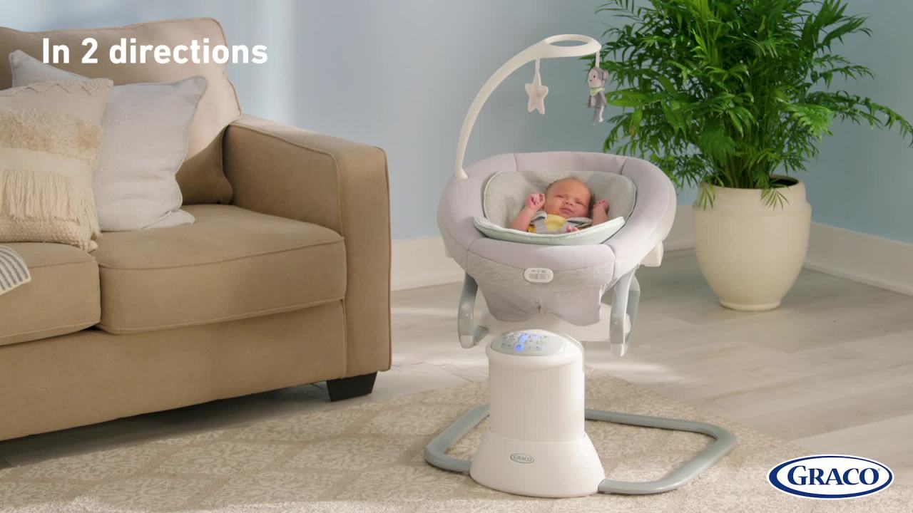 thumbnail video image 3 of Graco Soothe My Way Baby Swing with Removable Rocker, Madden, 3 of 9