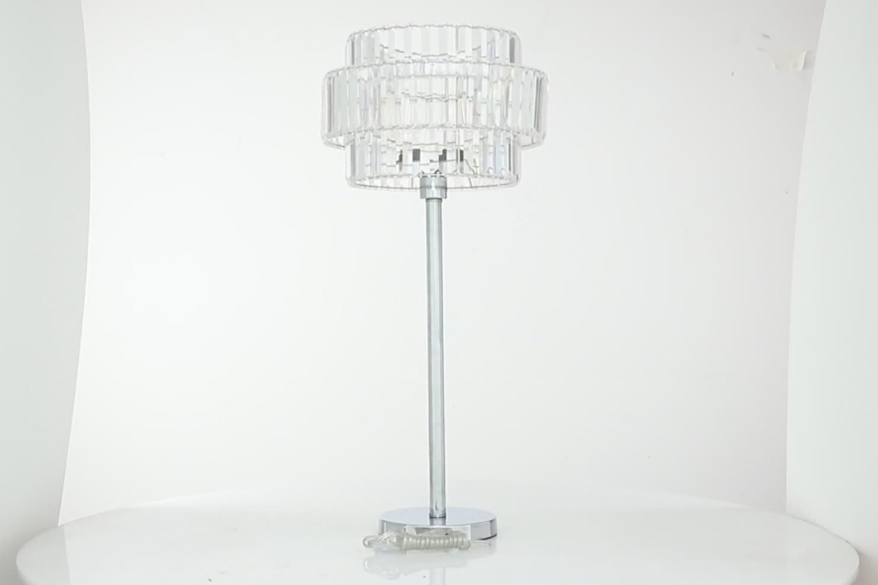thumbnail video image 2 of DecMode 30" Silver Table Lamp with Clear Glass Shade (2 Count), 2 of 12