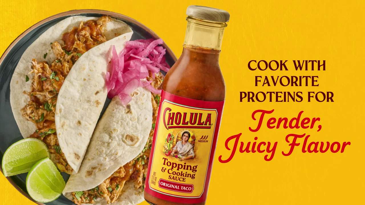 thumbnail video image 2 of Cholula Taco Topping & Cooking Sauce, 12.0 fl oz Bottle, 2 of 24