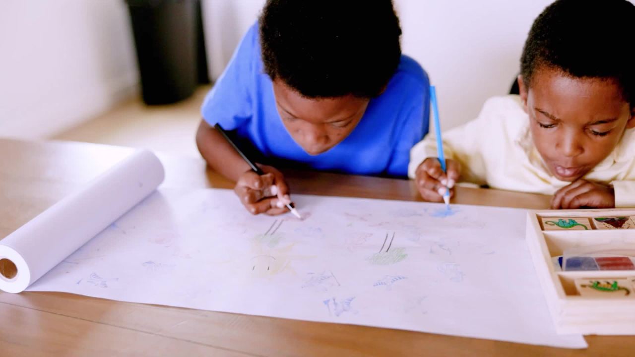 thumbnail video image 2 of Melissa & Doug Wooden Stamp Set: Dinosaurs - 8 Stamps, 5 Colored Pencils, 2-Color Stamp Pad - FSC Certified, 2 of 10