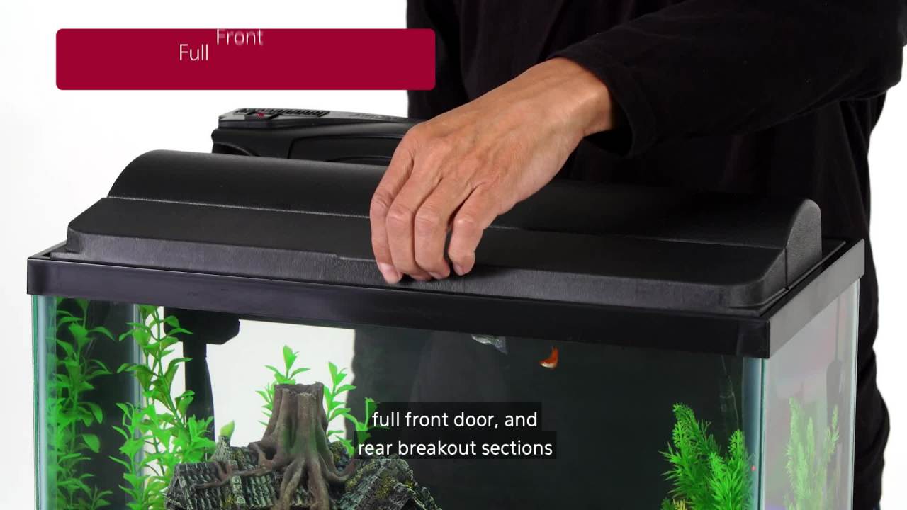 thumbnail video image 2 of Aqueon LED Deluxe Full Aquarium Hoods Black Black, 30 Inches, 2 of 9