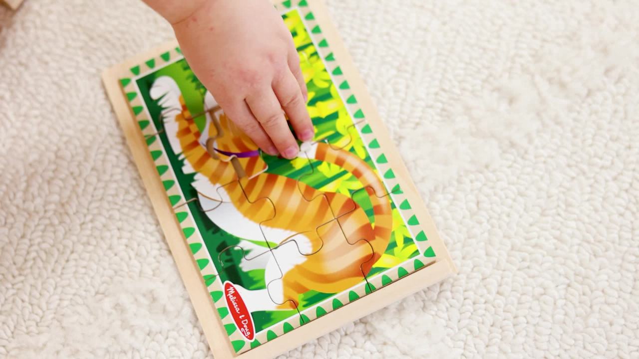 thumbnail video image 2 of Melissa & Doug Pets 4-in-1 Wooden Jigsaw Puzzles in a Storage Box (48 pcs) - FSC Certified, 2 of 10