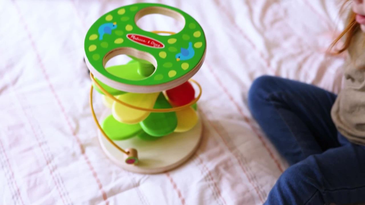 thumbnail video image 2 of Melissa & Doug Rollables Treehouse Twirl Infant and Toddler Toy (3 Pieces) - FSC Certified, 2 of 10