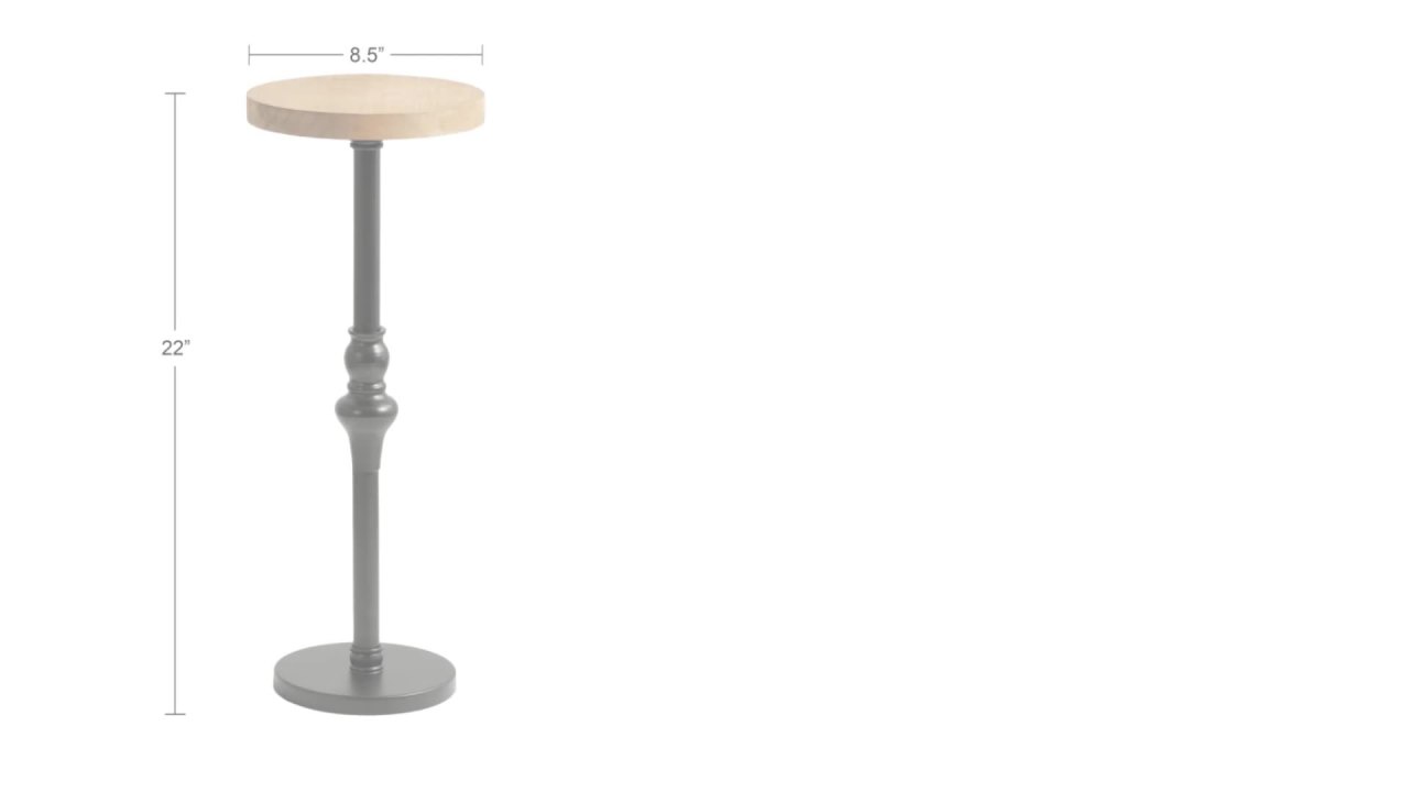 thumbnail video image 2 of Kate and Laurel Stratton Round Pedestal Drink Table, 9 x 9 x 22, Hazelnut Brown and Black, Decorative Mini Table for Use as Indoor Plant Stand or Cute Martini Table, 2 of 10