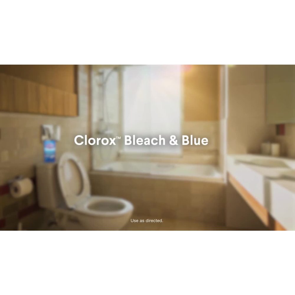 thumbnail video image 2 of (3 pack) Clorox Bleach and Blue Toilet Bowl Cleaner Tablets, Rain Clean, 4 Count, 2 of 13