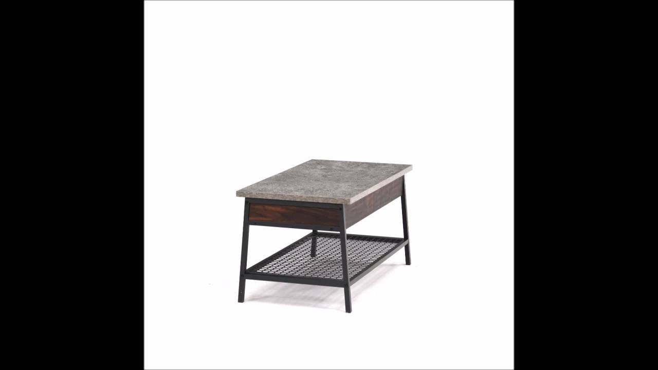 thumbnail video image 2 of Sauder Market Commons Lift-top Coffee Table, Rich Walnut Finish, 2 of 12