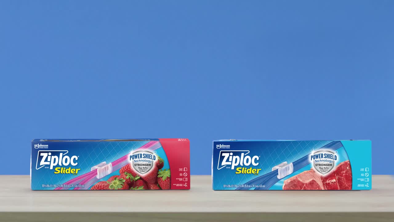 thumbnail video image 2 of Ziploc Brand Slider Freezer Bags, School Supplies, Quart Food Storage Bags with Power Shield Technology, 50 Count, 2 of 13