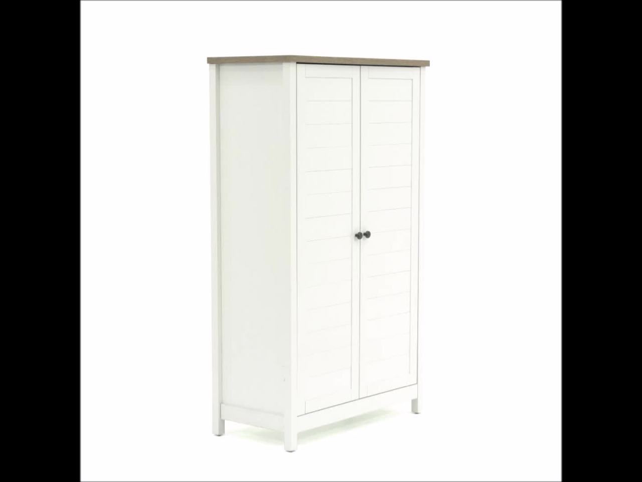 thumbnail video image 2 of Sauder Cottage Road Storage Cabinet, Soft White Finish, 2 of 14