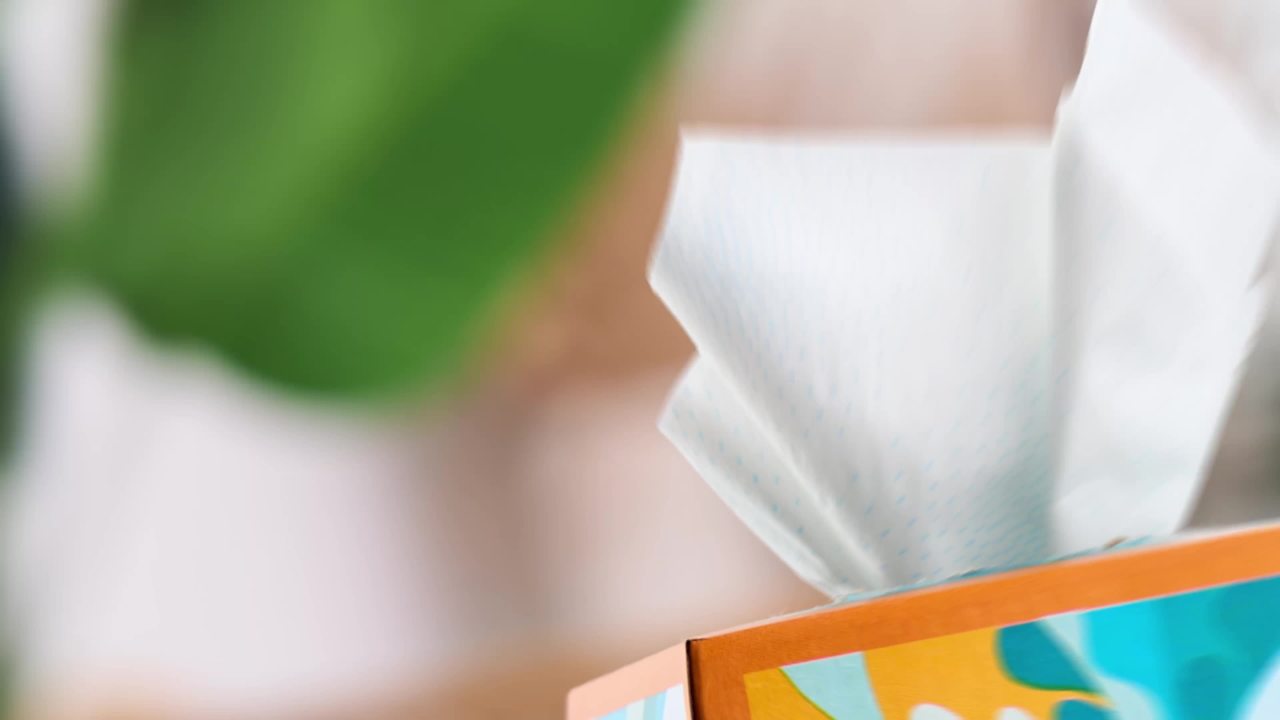 thumbnail video image 2 of Kleenex Anti-Viral Facial Tissues, 1 Cube Box, 55 Tissues per Box, 3-Ply, 2 of 9