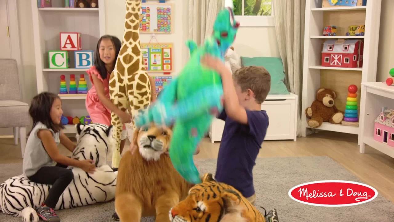thumbnail video image 3 of Melissa & Doug Giant Giraffe - Lifelike Plush Stuffed Animal (over 4 feet tall), 3 of 11