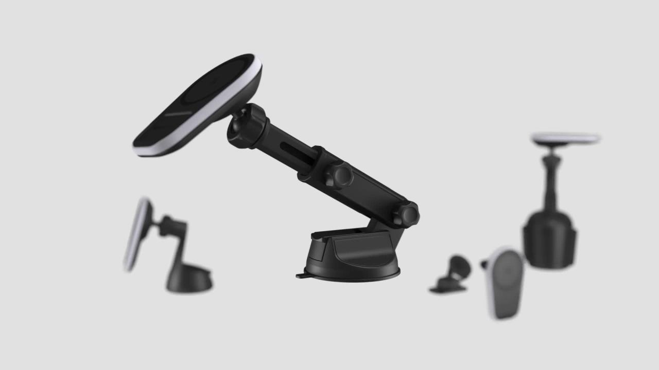 thumbnail video image 2 of Scosche MPQ5DV-SP1 Dash/Vent Magnetic Wireless Charging Mount Compatible W/ MagSafe iPhone, Galaxy, 2 of 9