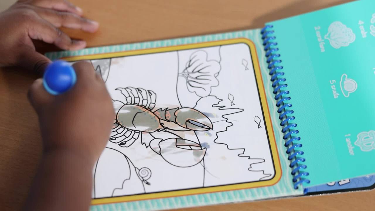 thumbnail video image 2 of Melissa & Doug On the Go Water Wow! Reusable Water-Reveal Activity Pad - Under the Sea - FSC Certified, 2 of 10