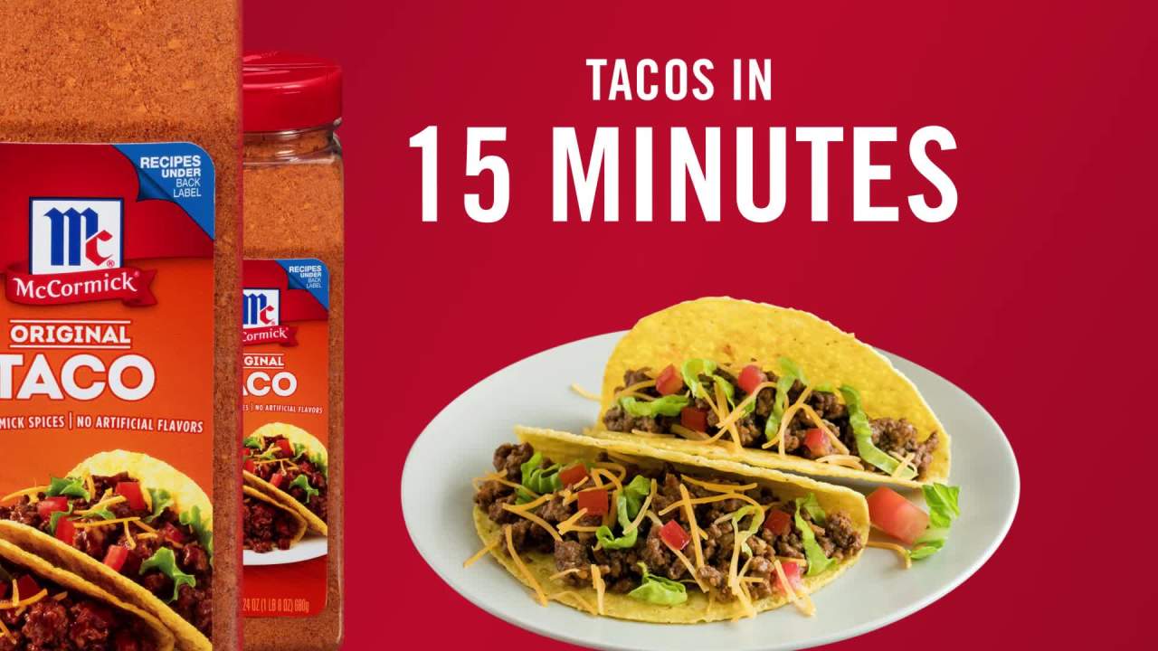 thumbnail video image 2 of McCormick Culinary Kosher Taco Seasoning, 24.0 oz Bottle, 2 of 27