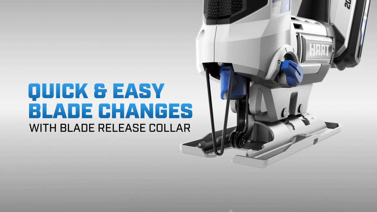 thumbnail video image 3 of HART 20-Volt Cordless Orbital Jigsaw (Battery Not Included), New Condition, 3 of 20