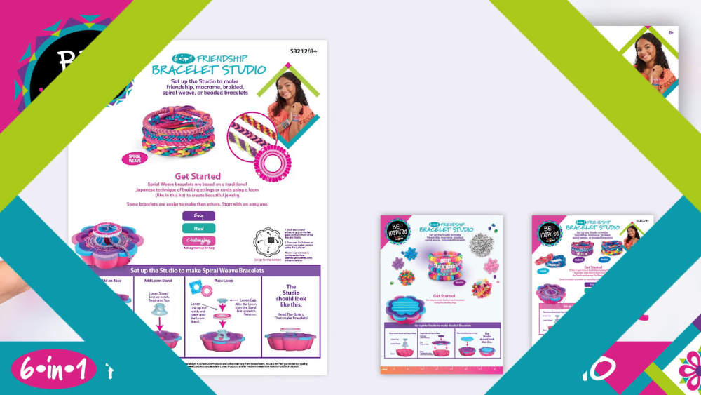 Cra-Z-Art Be Inspired 5-in-1 Friendship Bracelet Studio for Girls 6 Years of Age and Older - image 2 of 13
