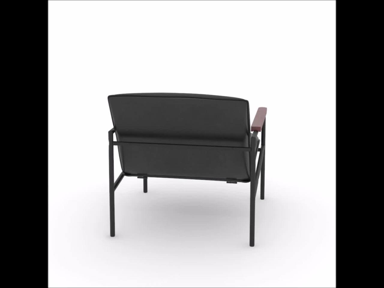 thumbnail video image 2 of Sauder 427140 Boulevard Cafe Metal Lounge Chair, Black Finish, 2 of 6